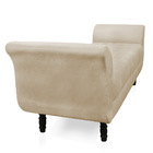 Recamier Olinda Suede Bege 160 Cm Pés Torneados Tabaco - D'ro