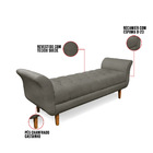 Recamier Olinda Suede Grafite 160 Cm Pés Chanfrado Castanhos