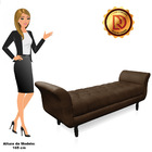 Recamier Olinda Suede Marrom 160 Cm Pés Torneados Tabaco - D'