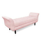Recamier Olinda Suede Rosa Bebê 160 Cm Pés Torneados Tabaco -