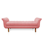 Recamier Olinda Suede Rosê 160 Cm Pés Chanfrado Castanhos M11