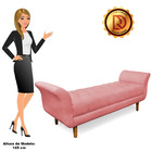 Recamier Olinda Suede Rosê 160 Cm Pés Chanfrado Castanhos M11