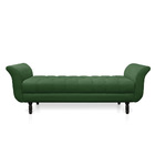 Recamier Olinda Suede Verde 160 Cm Pés Torneados Tabaco - D'r