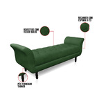 Recamier Olinda Suede Verde 160 Cm Pés Torneados Tabaco - D'r