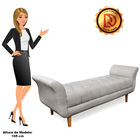 Recamier Olinda Veludo 160 Cm Pés Chanfrado Castanhos M11 - D