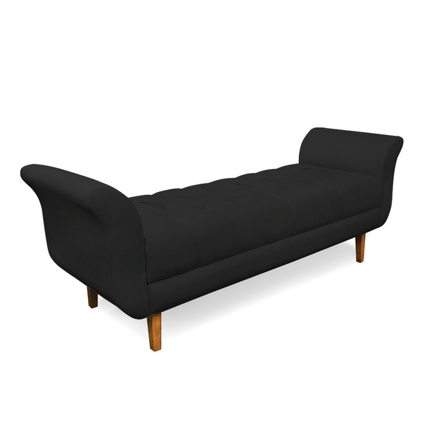 Recamier Olinda Veludo 160 Cm Pés Chanfrado Castanhos M11 - D