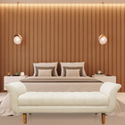 Recamier Olinda Veludo Bege 160 Cm Pés Chanfrado Castanhos M1