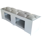 Recamier Pet Casinha Estofado Cama Box Mdf Branco Queen Capit