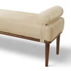 Recamier Puff Luxo Madeira Maciça Berlim Bege Claro