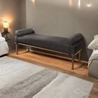 Recamier Puff Luxo Madeira Maciça Berlim Preto