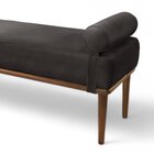 Recamier Puff Luxo Madeira Maciça Berlim Preto