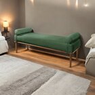 Recamier Puff Luxo Madeira Maciça Berlim Verde