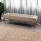 Recamier Puff Luxo Madeira Maciça Maya Cappuccino