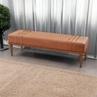 Recamier Puff Luxo Madeira Maciça Maya Terracota