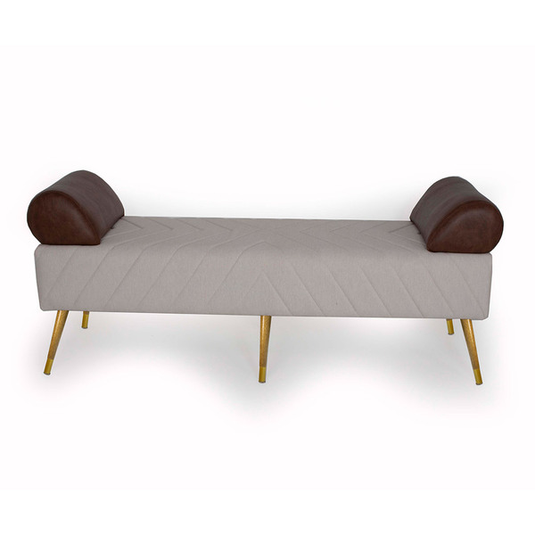 Recamier Sincrony Tressê Linho Bege Com Corano Marrom C-107 P