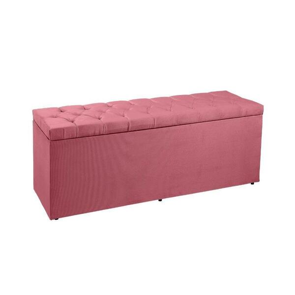 Recamier Sofá Baú Madrid 90 Cm Suede Rosa