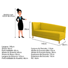 Recamier Valéria 140cm Lado Direito Corano Amarelo - Doce Son