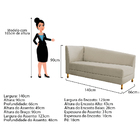 Recamier Valéria 140cm Lado Direito Corano Bege - Doce Sonho