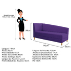 Recamier Valéria 140cm Lado Direito Corano Roxo - Doce Sonho