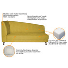 Recamier Valéria 140cm Lado Direito Suede Amarelo - Amarena M