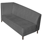 Recamier Valéria 140cm Lado Direito Suede Cinza - Amarena Móv