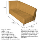 Recamier Valéria 140cm Lado Direito Suede Mostarda - Amarena