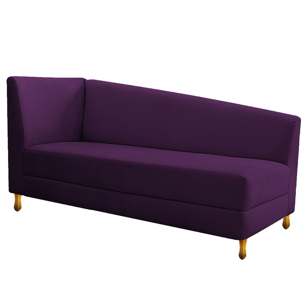 Recamier Valéria 140cm Lado Direito Suede Roxo - Doce Sonho M