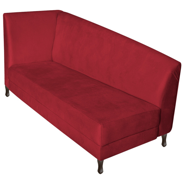 Recamier Valéria 140cm Lado Direito Suede Vermelho - Amarena