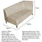 Recamier Valéria 140cm Lado Esquerdo Corano Bege - Amarena Mó