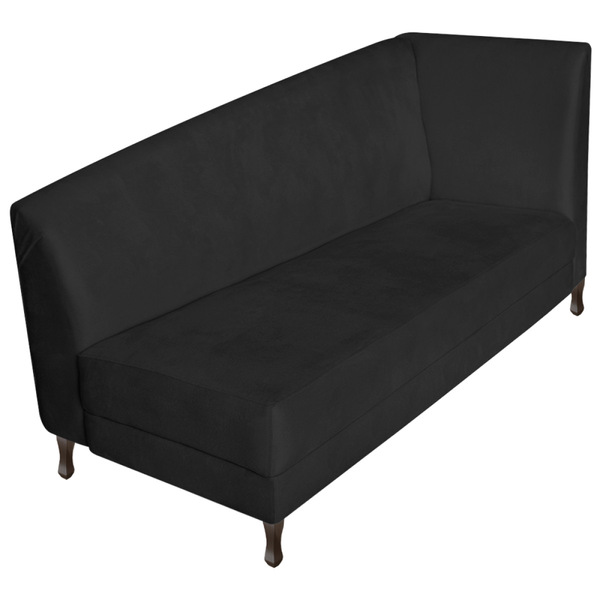 Recamier Valéria 140cm Lado Esquerdo Corano Preto - Amarena M