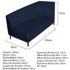 Recamier Valéria 140cm Lado Esquerdo Suede Azul Marinho - Ama
