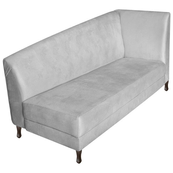 Recamier Valéria 140cm Lado Esquerdo Suede Branco - Amarena M