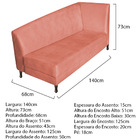 Recamier Valéria 140cm Lado Esquerdo Suede Coral - Amarena Mó