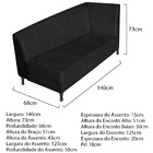 Recamier Valéria 140cm Lado Esquerdo Suede Preto - Amarena Mó