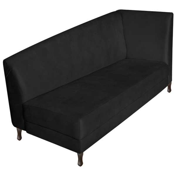 Recamier Valéria 140cm Lado Esquerdo Suede Preto - Amarena Mó