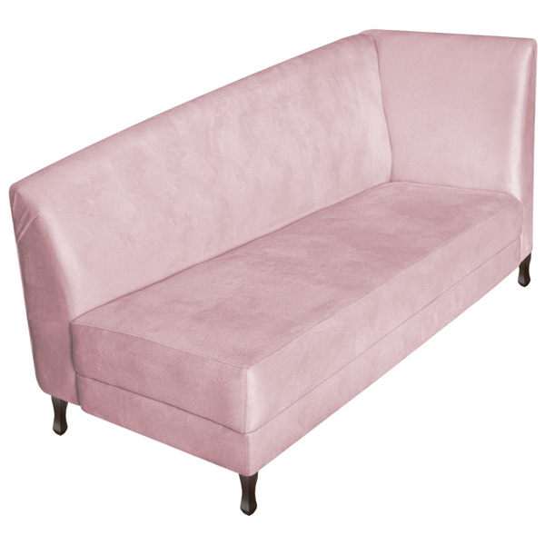 Recamier Valéria 140cm Lado Esquerdo Suede Rosa Bebê- Amarena