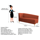 Recamier Valéria 140cm Lado Esquerdo Suede Terracota- Doce So
