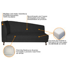 Recamier Valéria 160cm Lado Direito Corano Preto - Amarena Mó