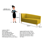 Recamier Valéria 160cm Lado Direito Suede Amarelo - Doce Sonh