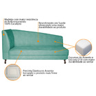 Recamier Valéria 160cm Lado Direito Suede Azul Ciano - Amaren