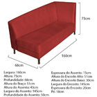 Recamier Valéria 160cm Lado Esquerdo Corano Vermelho - Amaren