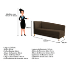 Recamier Valéria 160cm Lado Esquerdo Suede Marrom - Doce Sonh