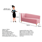 Recamier Valéria 160cm Lado Esquerdo Suede Rosa Bebê - Doce S
