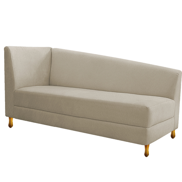 Recamier Valéria 185cm Lado Direito Suede Bege - Doce Sonho M