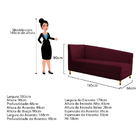 Recamier Valéria 185cm Lado Direito Suede Bordô - Amarena Móv