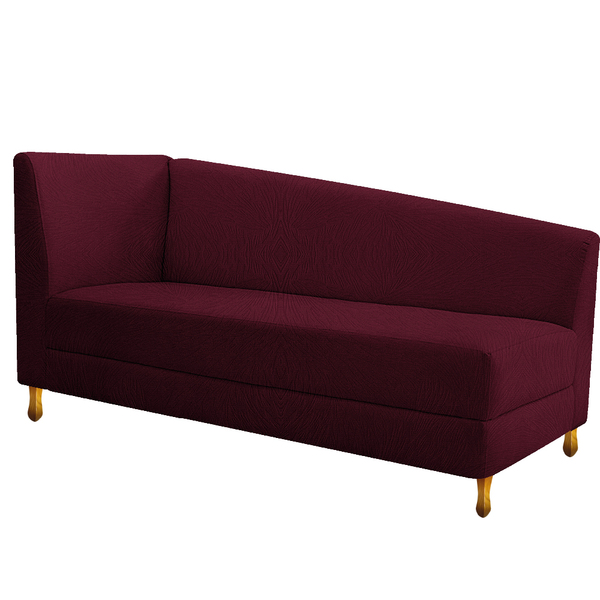 Recamier Valéria 185cm Lado Direito Suede Bordô - Doce Sonho