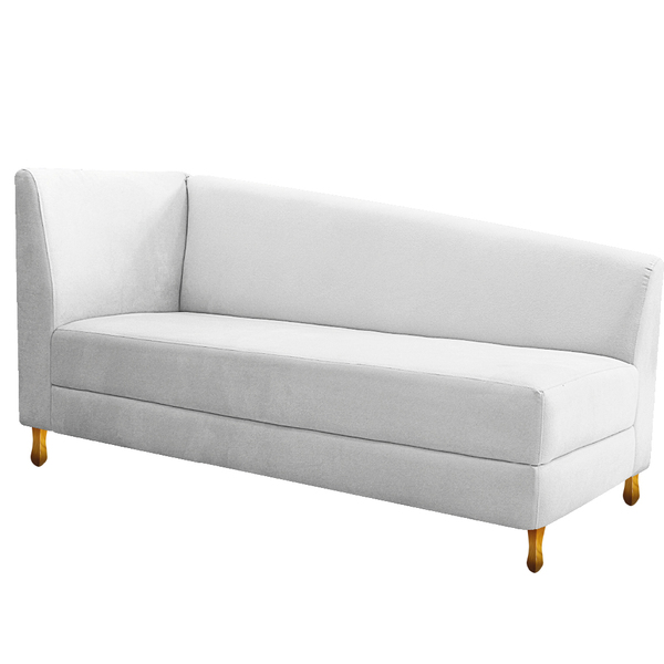 Recamier Valéria 185cm Lado Direito Suede Branco - Amarena Mó
