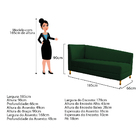 Recamier Valéria 185cm Lado Direito Suede Verde - Amarena Móv