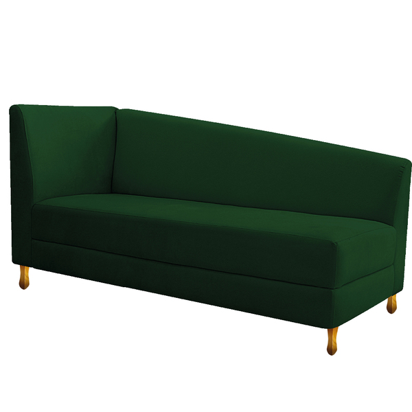 Recamier Valéria 185cm Lado Direito Suede Verde - Amarena Móv