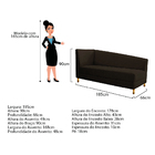 Recamier Valéria 185cm Lado Esquerdo Corano Marrom - Amarena